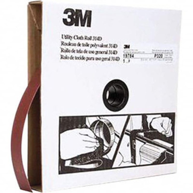 3M 1 x 50 Yd 320 Grit Aluminum Oxide Shop Roll Extra Fine Grade, J Weighted Cloth Backing 7000118506 – 06363436