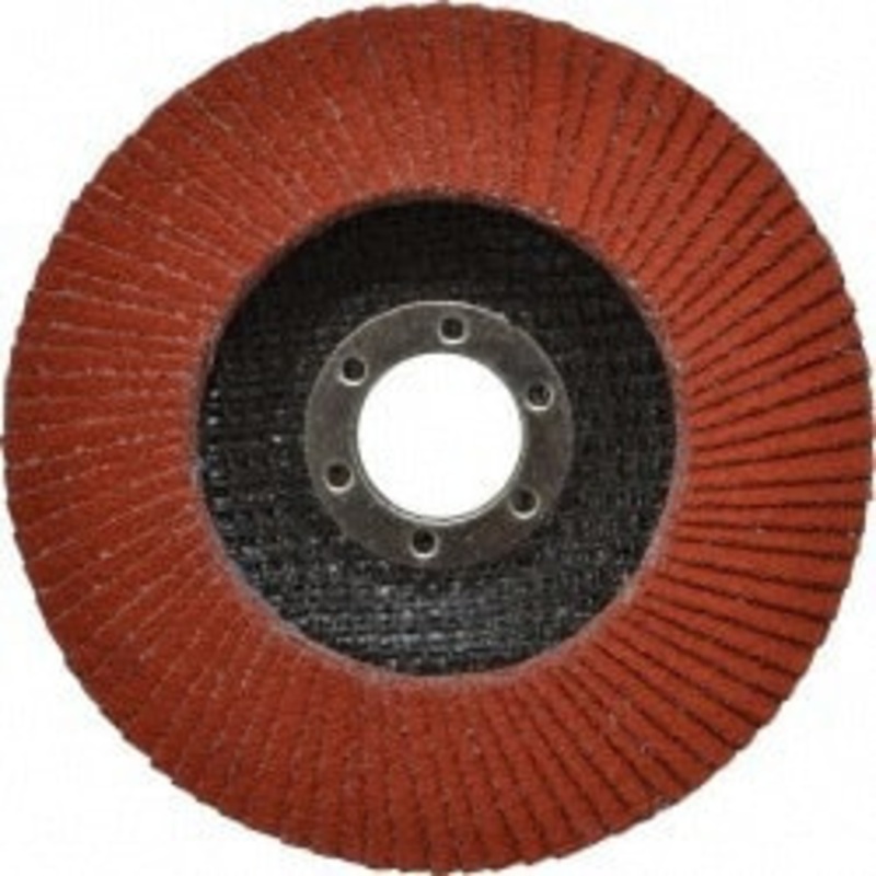 3M 4-1/2 80 Grit 7/8 Center Hole Type 27 Ceramic Flap Disc Medium Grade, Coated, Arbor Attachment, Cloth Backing, 13,300 RPM 7010325738 – 05072657