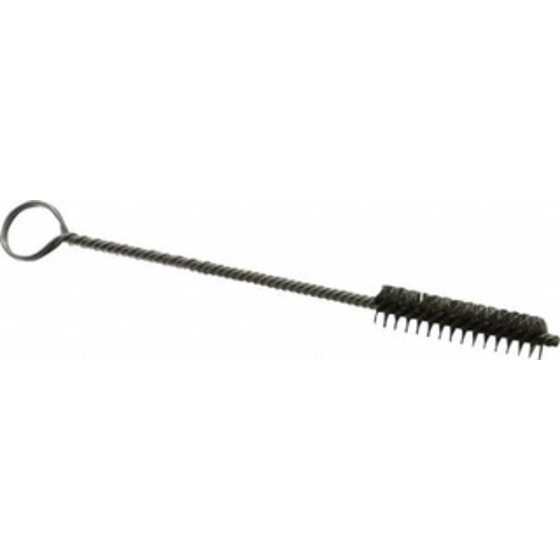 Made in USA 1-1/2 Long x 3/8 Diam Stainless Steel Twisted Wire Bristle Brush Double Spiral, 5-1/2 OAL, 0.005 Wire Diam, 0.085 Shank Diam 09-420605 – 03716388