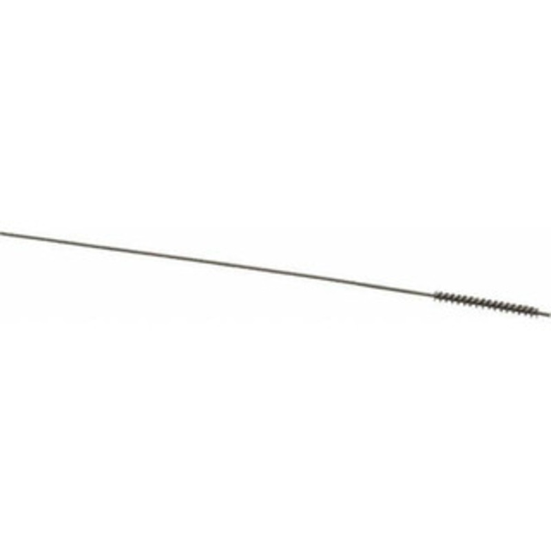 Made in USA 5/64 Diam Helical Stainless Steel Tube Brush Single Spiral, 0.003 Filament Diam, 3/4 Brush Length, 4 OAL, 0.034 Diam Stainless Steel Shank 03-320054-1 – 03717410