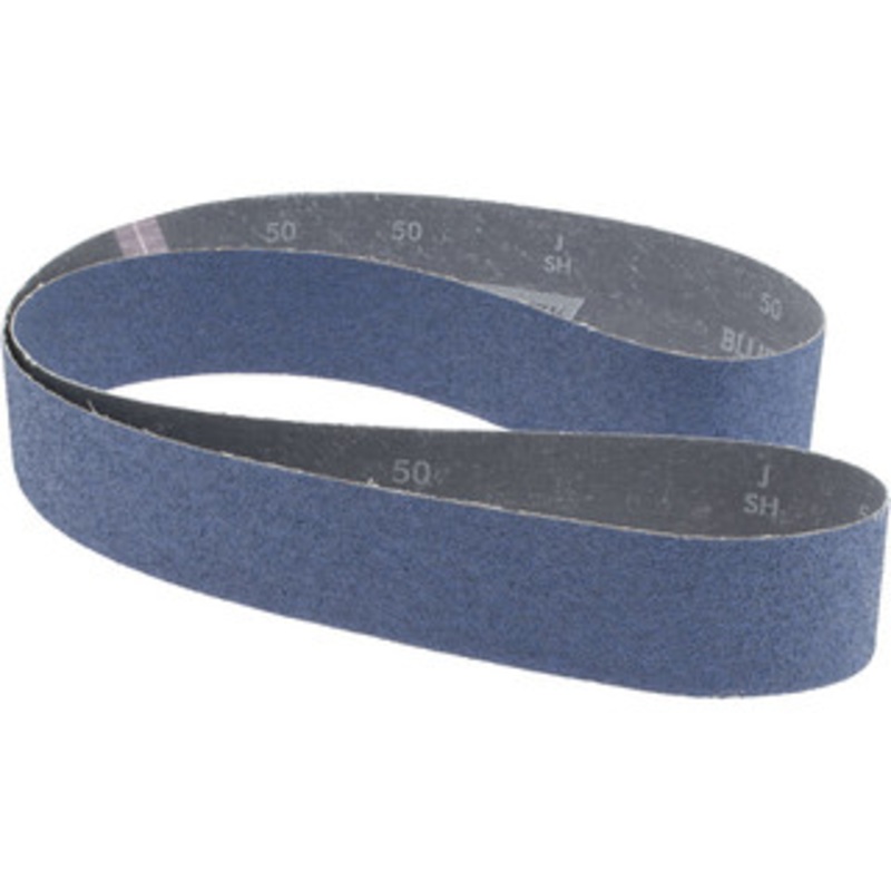 Norton 2 Wide x 60 OAL, 50 Grit, Zirconia Alumina Abrasive Belt Zirconia Alumina, Coarse, Coated, Y Weighted Cloth Backing, Series R821 78072703882 – 82062639