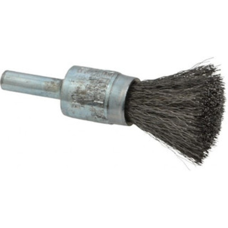 Osborn 1/2 Diam Steel Crimped End Brush 1 Trim Length, 1/4 Shank Diam, 25,000 Max RPM 0003070000 – 00126193