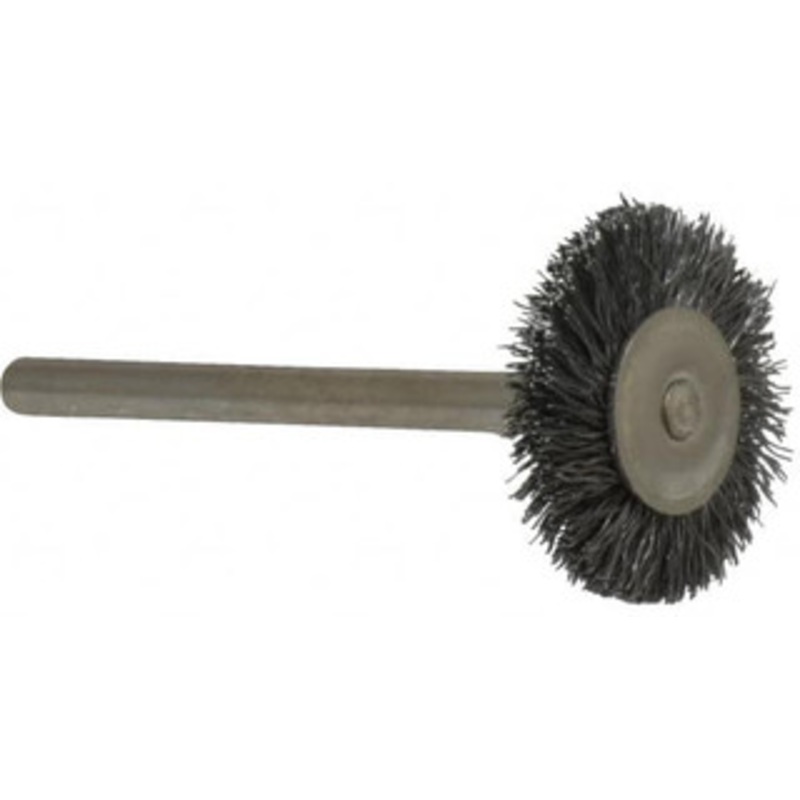 Osborn 3/4 OD, 1/8 Shank Diam, Crimped Steel Wheel Brush 0.005 Filament Diam, 25,000 RPM 0007575300 – 00079483