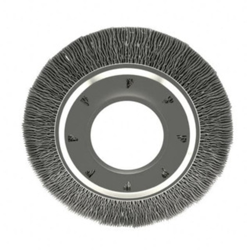 Osborn 6 OD, 2 Arbor Hole, Crimped Nylon Wheel Brush 7/8 Face Width, 1-1/16 Trim Length, 6,000 RPM 0002240800 – 06080980