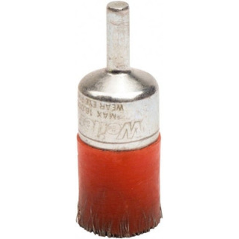 Weiler Abrasives 3/4 Diam Steel Crimped End Brush 7/8 Trim Length, 1/4 Shank Diam, 16,000 Max RPM 35540 – 75853366