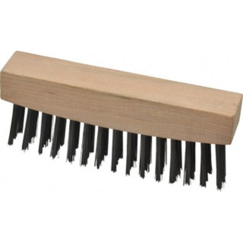 Weiler Abrasives 3 Rows x 15 Columns Steel Scratch Brush 4-1/2 Brush Length, 4-5/8 OAL, 1-1/8 Trim Length, Wood Straight Handle 98477 – 82071549