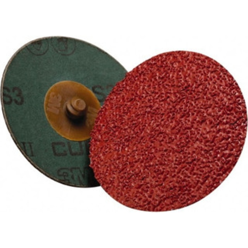 3M 2 36 Grit Ceramic Quick Change Disc Type R Attachment, Orange, Coated, Fiber Backing, 25,000 RPM, Roloc TR Compatible 7000118429 – 51444586