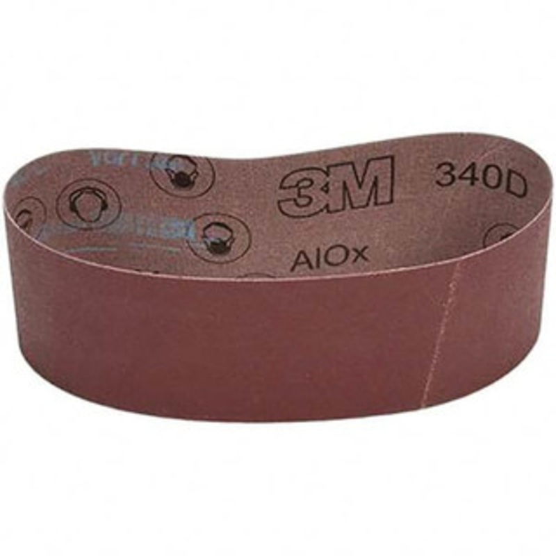 3M 3 Wide x 24 OAL, 100 Grit, Aluminum Oxide Abrasive Belt Aluminum Oxide, Fine, Coated, X Weighted Cloth Backing, Series 340D 7010300094 – 73219750
