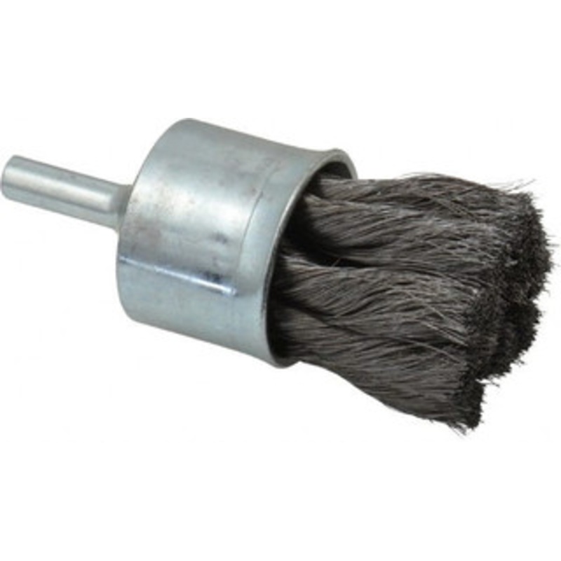 Weiler Abrasives 1-1/8 Diam Steel Knotted End Brush 1 Trim Length, 1/4 Shank Diam, 20,000 Max RPM 10141 – 75846535