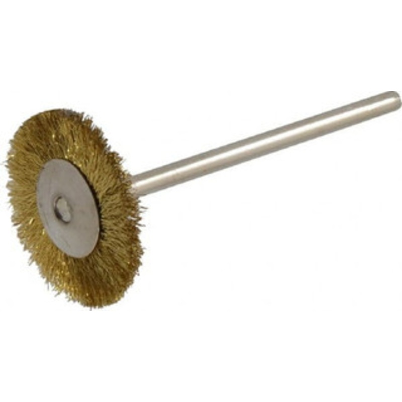 Weiler Abrasives 3/4 OD, 3/4 Shank Diam, Crimped Brass Wheel Brush 3/16 Trim Length, 0.003 Filament Diam, 37,000 RPM 26141 – 75852525