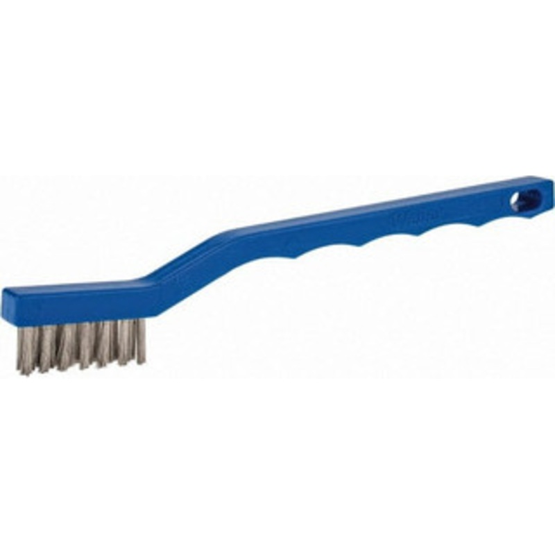 Weiler Abrasives 3 Rows x 7 Columns Stainless Steel Scratch Brush 7-1/2 OAL, 1/2 Trim Length, Plastic Toothbrush Handle 44075 – 82071580
