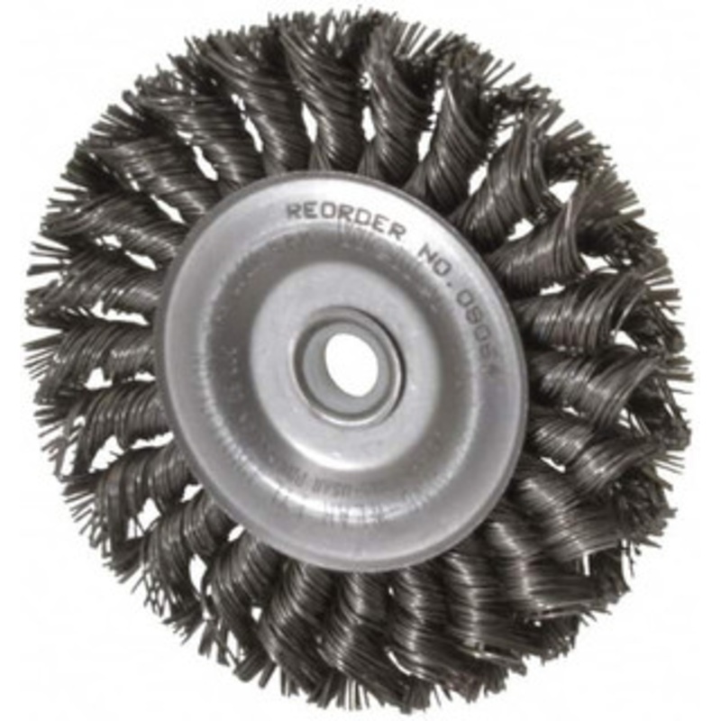 Weiler Abrasives 4 OD, 1/2 Arbor Hole, Knotted Steel Wheel Brush 1/2 Face Width, 7/8 Trim Length, 0.02 Filament Diam, 20,000 RPM 08064 – 75845248