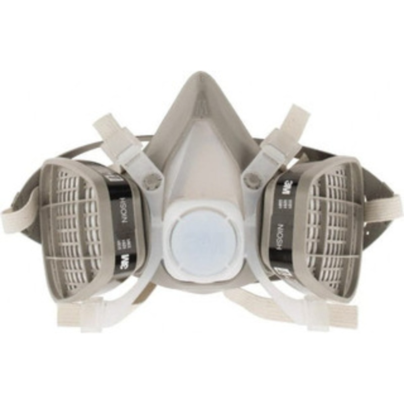 3M Size M, P95 NIOSH Filter Rating, Thermoplastic Elastomer, Half Mask Facepiece Respirator Assembly Protection from Organic Vapor, 4 Point Suspension 7000052080 – 04489886