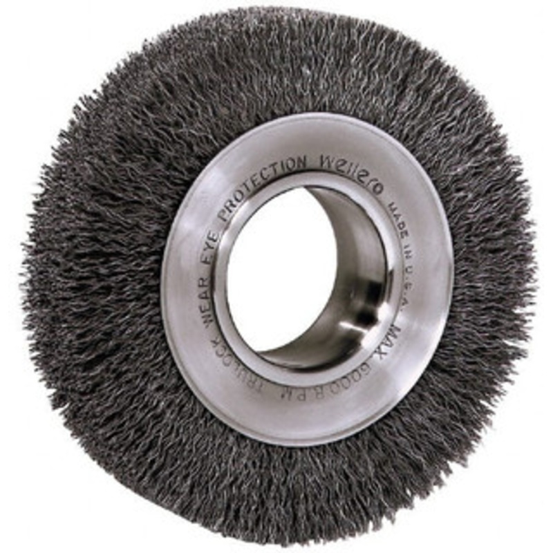 Baldor 8 OD, 3/4 Arbor Hole, Crimped Wheel Brush 3/4 Arbor Hole W82 – 09947078