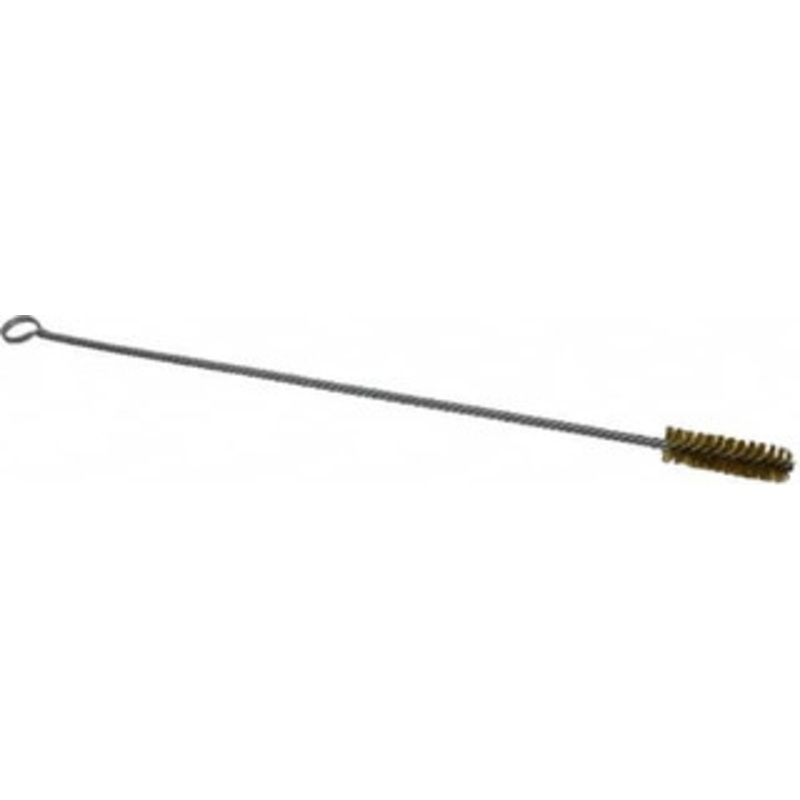 Made in USA 2-1/2 Long x 3/4 Diam Brass Twisted Wire Bristle Brush Double Spiral, 18 OAL, 0.006 Wire Diam, 0.235 Shank Diam 09-231218 – 03716735
