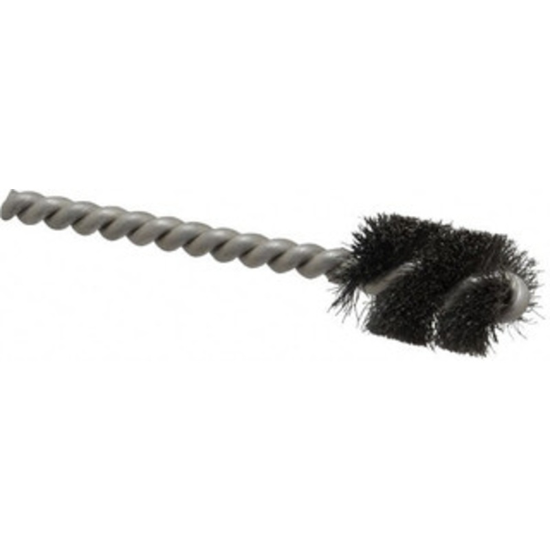 Made in USA 3/4 Diam Helical Steel Tube Brush Single Spiral, 0.006 Filament Diam, 1 Brush Length, 3-1/2 OAL, 0.213 Diam Stainless Steel Shank 09-401216 – 03715414