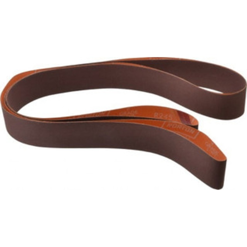 Norton 2 Wide x 132 OAL, 220 Grit, Aluminum Oxide Abrasive Belt Aluminum Oxide, Very Fine, Coated, J Weighted Cloth Backing, Series R245 78072740194 – 88878566