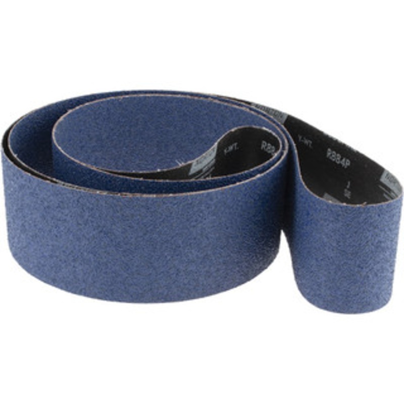 Norton 4 Wide x 132 OAL, 36 Grit, Zirconia Alumina Abrasive Belt Zirconia Alumina, Very Coarse, Coated, Y Weighted Cloth Backing, Series R824 78072750287 – 85128031