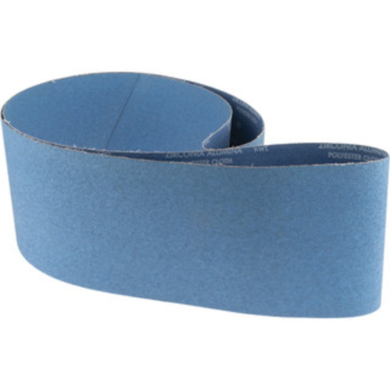 Norton 8 Wide x 107 OAL, 50 Grit, Zirconia Alumina Abrasive Belt Zirconia Alumina, Coarse, Coated, Y Weighted Cloth Backing 78072750499 – 85131050