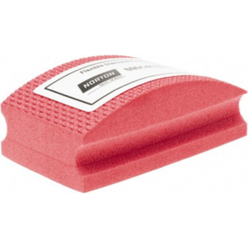 Norton Fine Grade, 200 Grit, Diamond Hand Pad Red, 2-1/8 Wide x 3-1/2 Long x 1-1/2 Thick, Nonwoven 69014123529 – 56278237