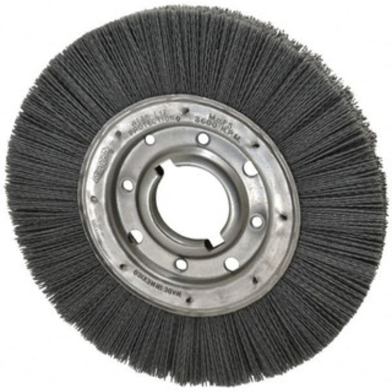 Osborn 10 OD, 2 Arbor Hole, Crimped Nylon Wheel Brush 1 Face Width, 2-1/16 Trim Length, 3,600 RPM 0002241600 – 06081061