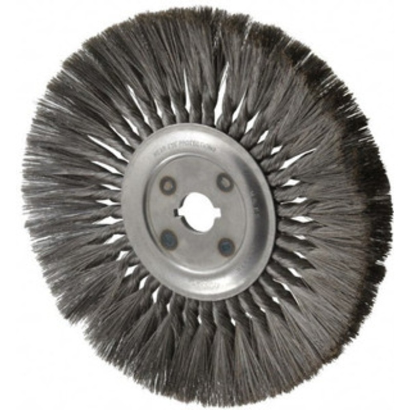 Osborn 12 OD, 1-1/4 Arbor Hole, Knotted Steel Wheel Brush 5/8 Face Width, 0.0118 Filament Diam, 4,500 RPM 0002675300 – 06083091