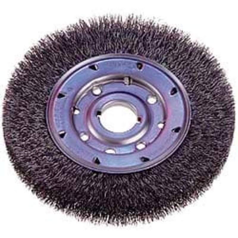 Osborn 8 OD, 1-1/4 Arbor Hole, Crimped Steel Wheel Brush 5/8 Face Width, 1-1/2 Trim Length, 0.008 Filament Diam, 4,500 RPM 0002140500 – 06081566