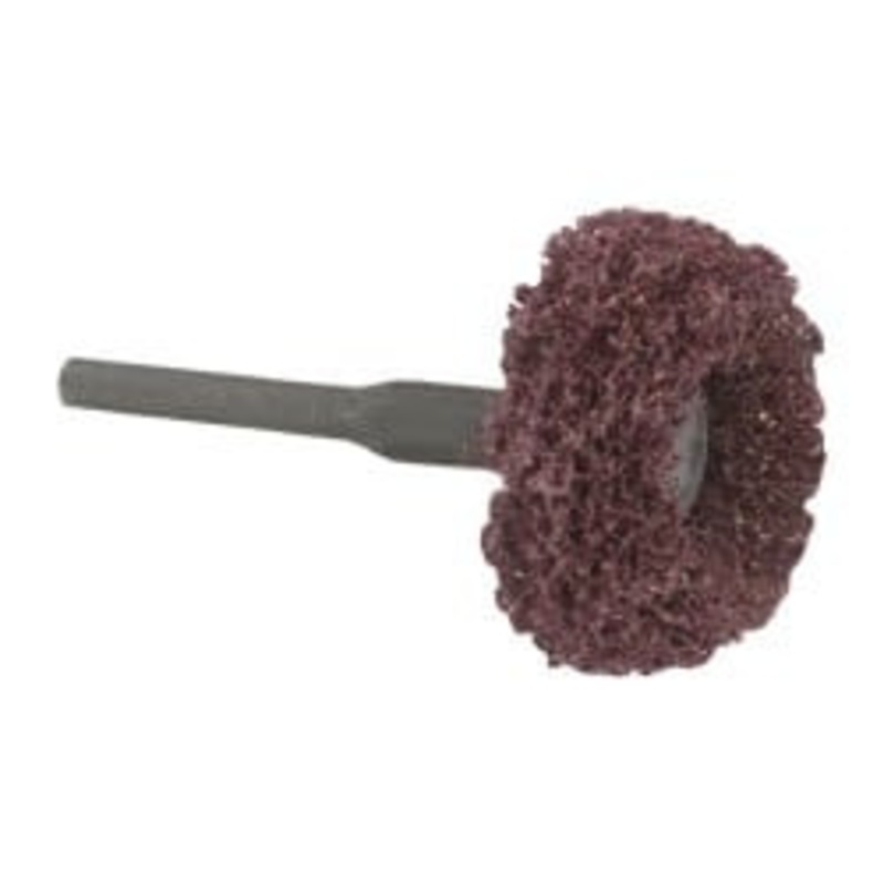 Superior Abrasives 1-1/2 Diam x 7/8 Thick, Soft Mounted Satin Disc Buffing Wheel 3 Ply, Coarse Grade, 1/8 Shank Diam, 13,000 RPM 46632 – 91886689