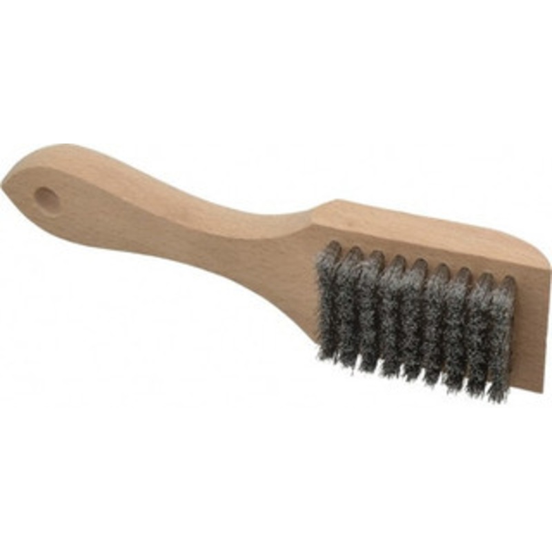Weiler Abrasives 6 Rows x 9 Columns Aluminum Scratch Brush 6-3/4 OAL, 1/2 Trim Length, Wood Straight Handle 98475 – 82074550