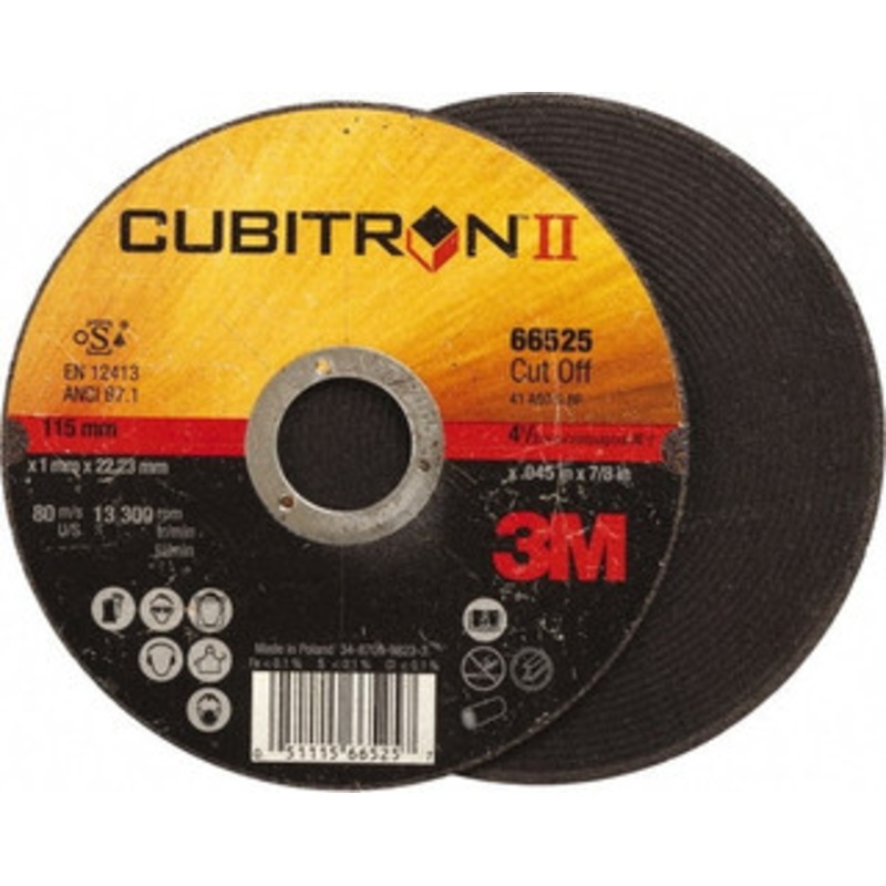 3M 4-1/2 x 0.045, 7/8 Hole 60 Grit Ceramic Cutoff Wheel Reinforced, 13,300 Max RPM, Use with Angle Grinders 7100228953 – 81680324