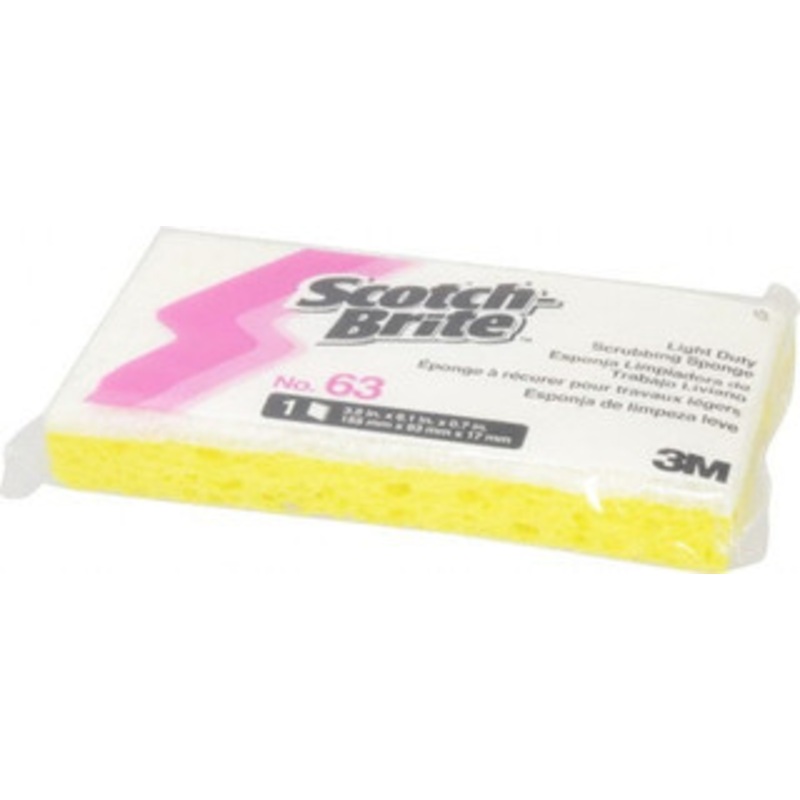 3M 6.1 Long x 3.6 Wide x 0.7 Thick Scouring Sponge Light-Duty, Yellow/White 7000028473 – 76634765