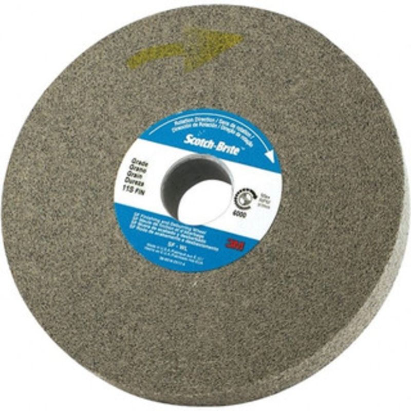 3M 6 Diam, 0.37 Face Width, 1 Center Hole, Fine Grade, Silicon Carbide Deburring Wheel Convolute, Density 8 Grade 7010365172 – 02841773