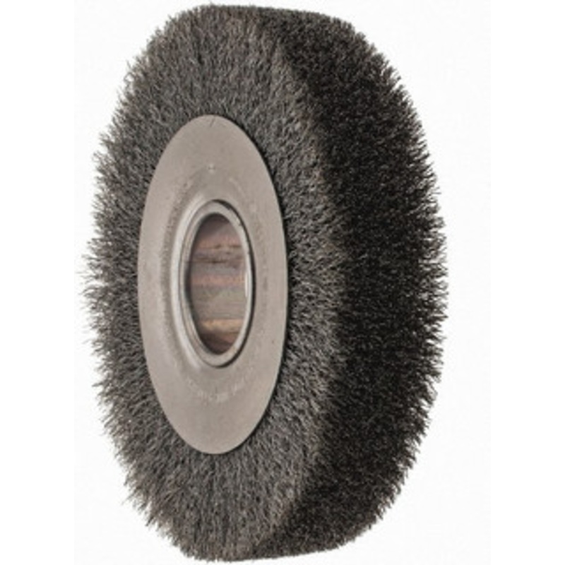 Anderson Products 8 OD, 2 Arbor Hole, Crimped Steel Wheel Brush 1-5/8 Face Width, 1-1/2 Trim Length, 0.01 Filament Diam, 4,500 RPM 02544 – 00539304