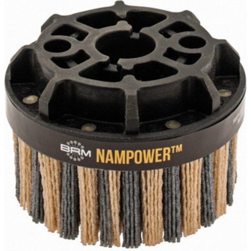 Brush Research Manufacturing 4 80 Grit Ceramic/Silicon Carbide Tapered Disc Brush Coarse Grade, CNC Adapter Connector, 0.71 Trim Length, 7/8 Arbor Hole ADD1003880 – 63838262