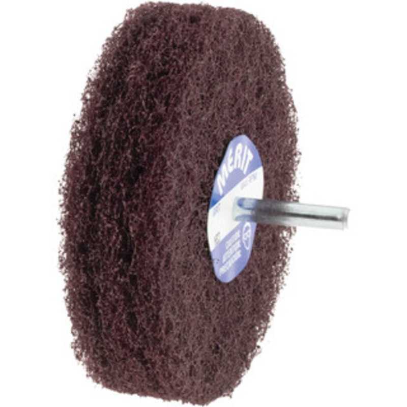 Merit Abrasives 4 Diam, Medium Mounted Scrubber Buffing Wheel 3 Ply, Medium Grade, 1/4 Shank Diam, 6,000 RPM 08834131989 – 84525393