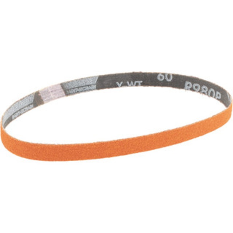 Norton 1/2 Wide x 18 OAL, 60 Grit, Ceramic Abrasive Belt Ceramic, Medium, Coated, Y Weighted Cloth Backing, Series R980 69957398022 – 83834028