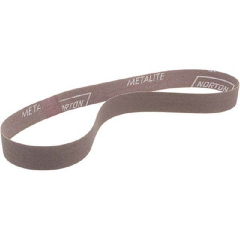 Norton 1 Wide x 30 OAL, 240 Grit, Aluminum Oxide Abrasive Belt Aluminum Oxide, Very Fine, Coated, Series R228 78072722536 – 82103797