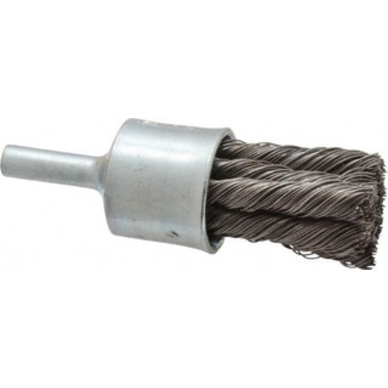 Osborn 3/4 Diam Steel Knotted End Brush 1-1/8 Trim Length, 1/4 Shank Diam, 20,000 Max RPM 0003073700 – 00126565