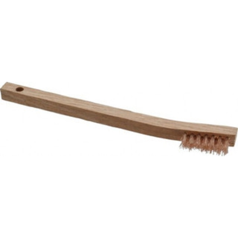 Osborn 3 Rows x 7 Columns Polypropylene Scratch Brush 1-7/16 Brush Length, 7-3/4 OAL, 7/16 Trim Length, Wood Curved Handle 0005401300 – 53502167