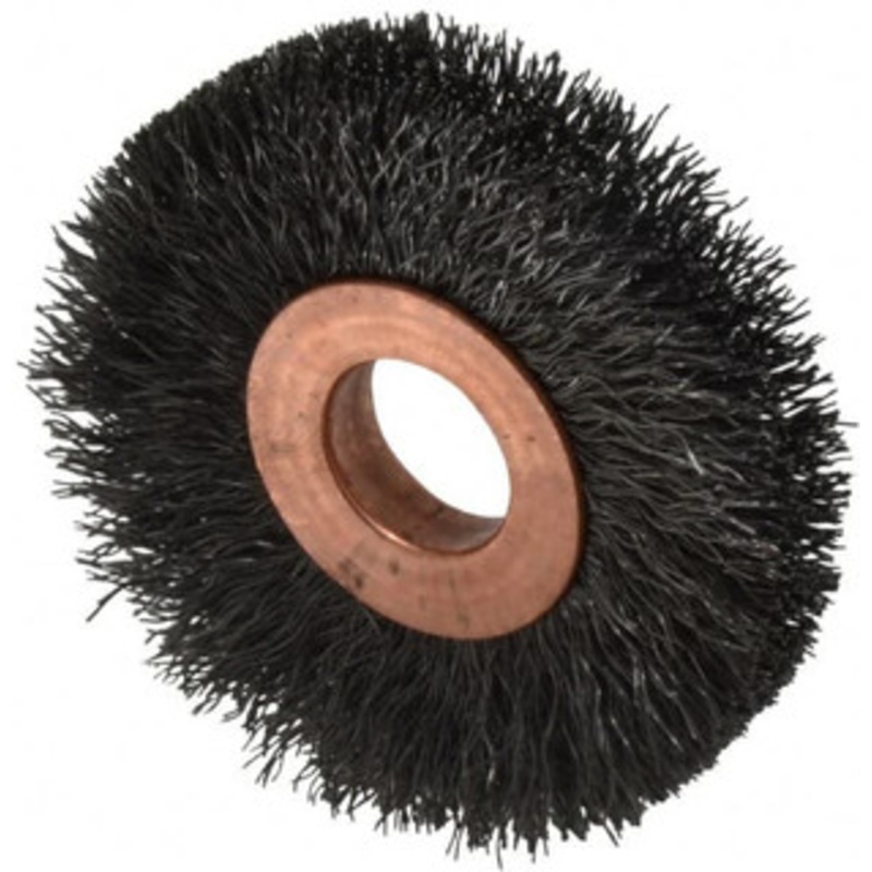 Weiler Abrasives 2 OD, 1/2 Arbor Hole, Crimped Steel Wheel Brush 3/8 Face Width, 1/2 Trim Length, 0.008 Filament Diam, 20,000 RPM 93659 – 03598117