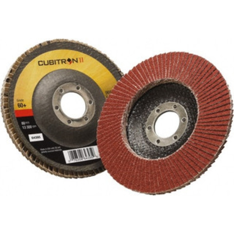 3M 4-1/2 60 Grit 7/8 Center Hole Type 29 Ceramic Flap Disc Medium Grade, Coated, Arbor Attachment, Polyester Backing, 13,300 RPM 7100104921 – 32325300