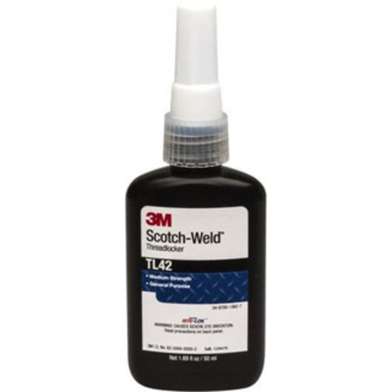 3M 50 mL Bottle, Blue, Medium Strength Liquid Threadlocker Series TL42, 24 hr Full Cure Time, Hand Tool Removal 7100039193 – 32917585
