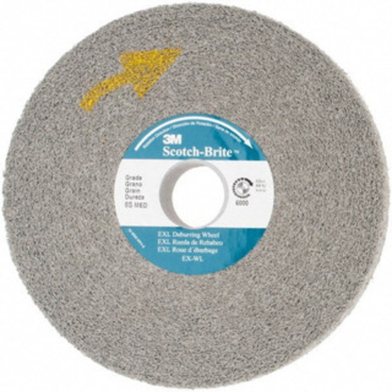3M 6 Diam, 1 Face Width, 1 Center Hole, Medium Grade, Silicon Carbide Deburring Wheel Convolute, Hard Density 8 Grade, 6,000 RPM 7000028482 – 01174739