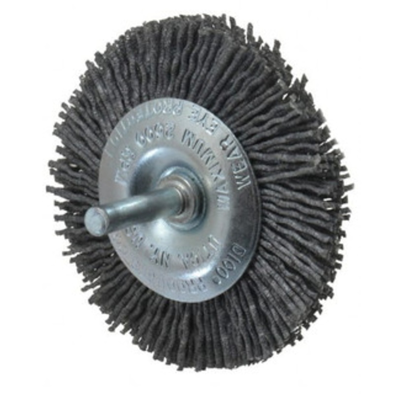 Dico 3 OD, 1/4 Shank Diam, Crimped Nylon Wheel Brush 3/8 Face Width 505-771(GRAY) – 00549006