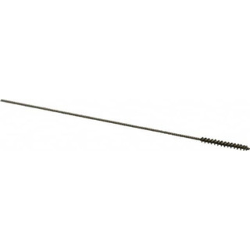 Made in USA 2.5mm Diam Helical Stainless Steel Tube Brush Single Spiral, 0.003 Filament Diam, 3/4 Brush Length, 4 OAL, 0.043 Diam Stainless Steel Shank 09-320062-1 – 03717428