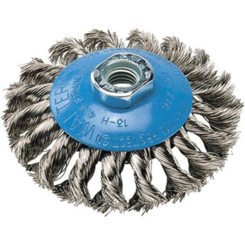 Walter Surface Technologies 4 Diam 5/8-11 Threaded Arbor Cup Brush Knotted Wire, 0.015 Wire Diam 13H414 – 75963348