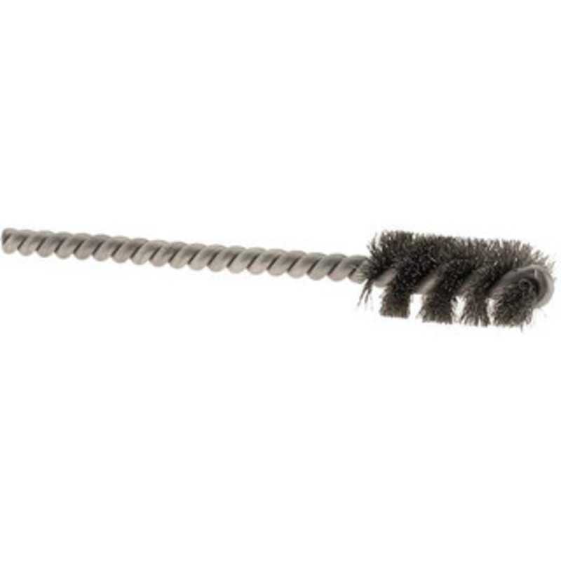 Weiler Abrasives 1/2 Diam Helical Stainless Steel Tube Brush Single Spiral, 0.005 Filament Diam, 1 Brush Length, 3-1/2 OAL, 3/16 Diam Stainless Steel Shank 91129 – 64705213