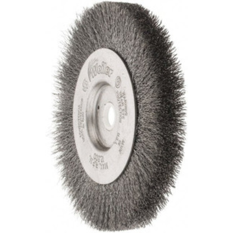 Weiler Abrasives 4 OD, 1/2 Arbor Hole, Crimped Steel Wheel Brush 1/2 Face Width, 7/8 Trim Length, 0.006 Filament Diam, 12,500 RPM 00104 – 75843235