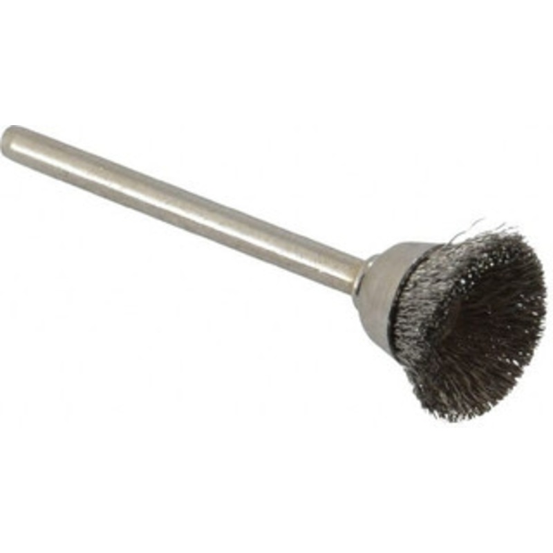 Weiler Abrasives 5/8 Diam 1/8 Shank Stainless Steel Fill Cup Brush Crimped Wire, 0.005 Wire Diam, 1/4 Trim, 37,000 Max RPM 98435 – 75852277