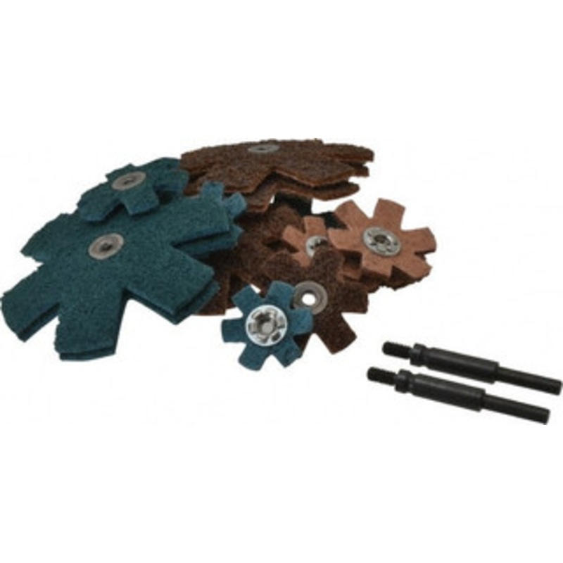 3M 18 Piece Aluminum Oxide Sanding Star Kit 25,100 Max RPM, Includes 2, 3, 4 & 4-1/2 Diam Coarse & Fine Sanding Stars, with Mandrel 7100031694 – 01608876